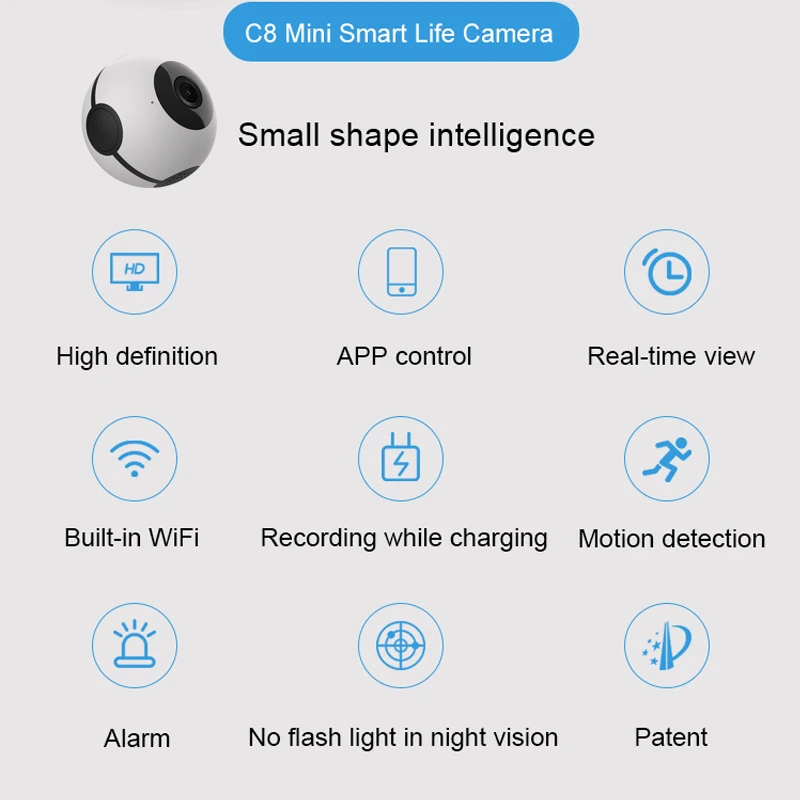Беспроводная сетевая умная мини камера портативная многофункциональная