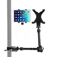 adjustable friction articulating magic armsuper clamp with 14thread adapter for tablet phone 7 9 11 inch ipad stands holder