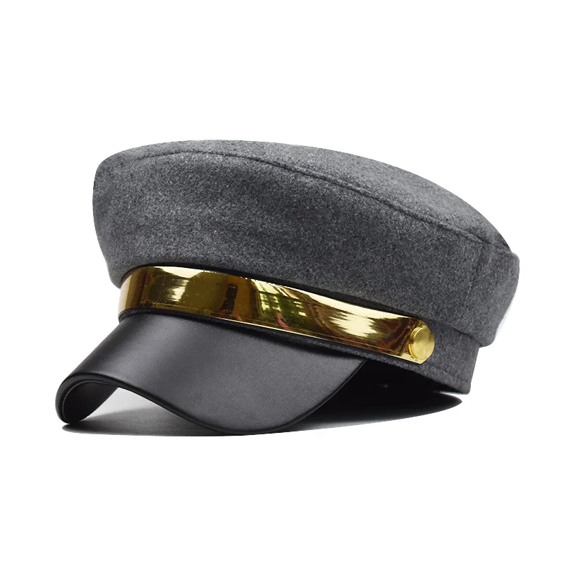 

Women's metal octagonal beret, winter wild painter cap