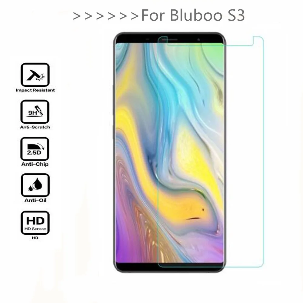 

2PCS Tempered Glass For Bluboo S3 Screen Protector 9H 2.5D Phone Protection Film Protective Glass For Bluboo S3