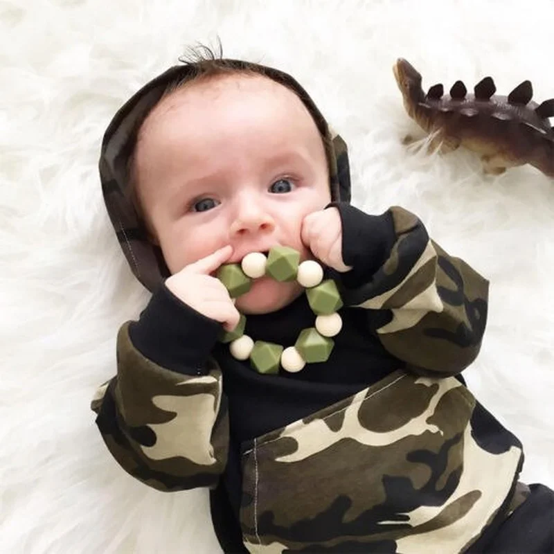 

Newborn Toddler Kids Baby Outfit Camo Hooded Tops + Pants Tracksuit Clothes Sets