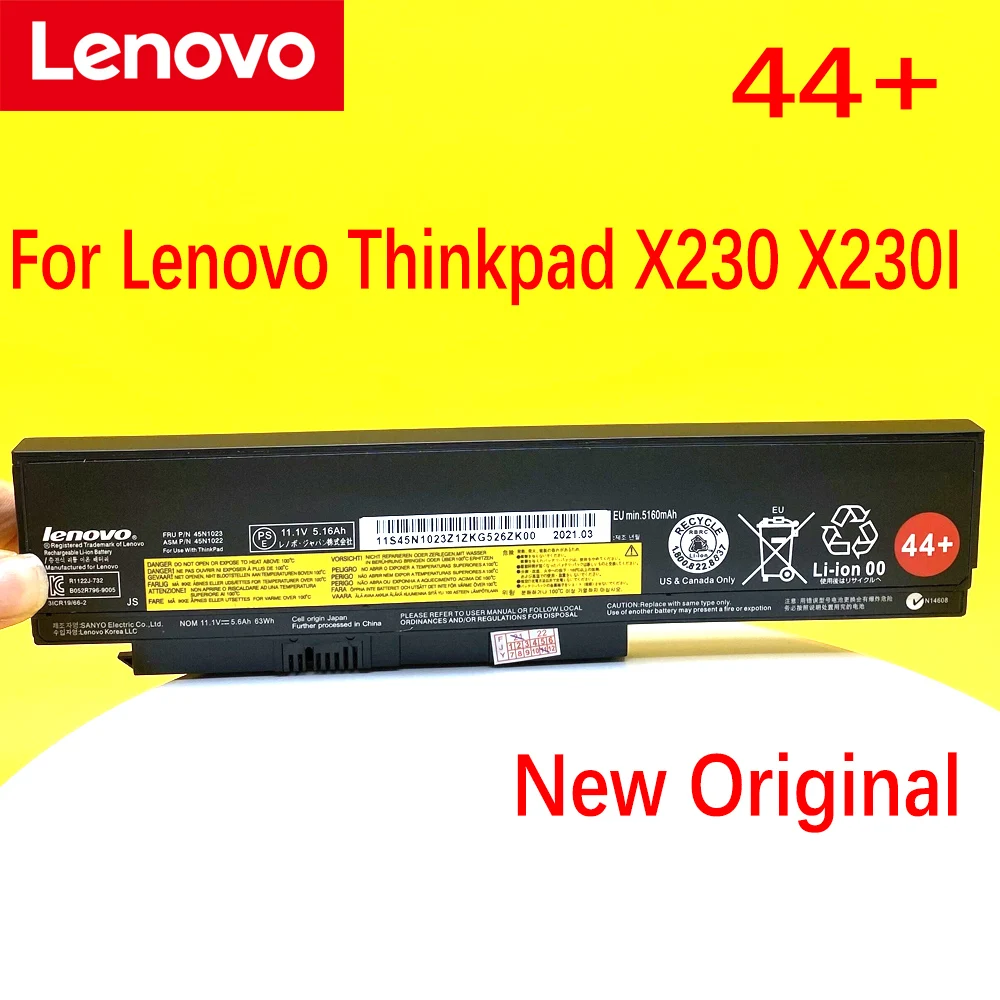 Новый оригинальный аккумулятор 45N1022 5300 мАч для ноутбука Lenovo ...