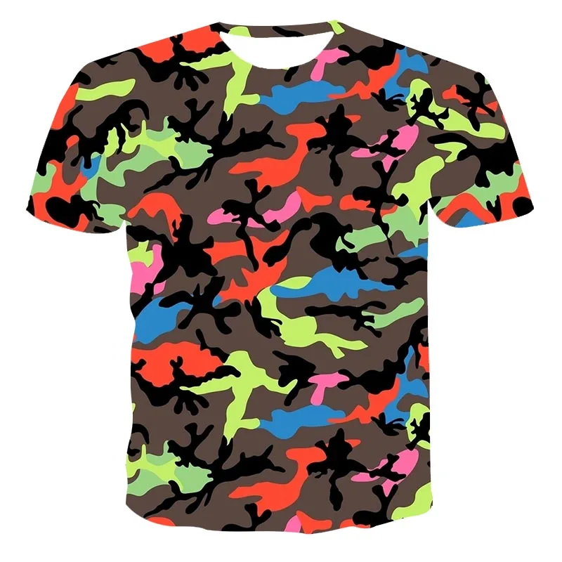 

Men's short-sleeved T-shirt 3D printing camouflage fitness fashion 2021 top T-shirt casual
