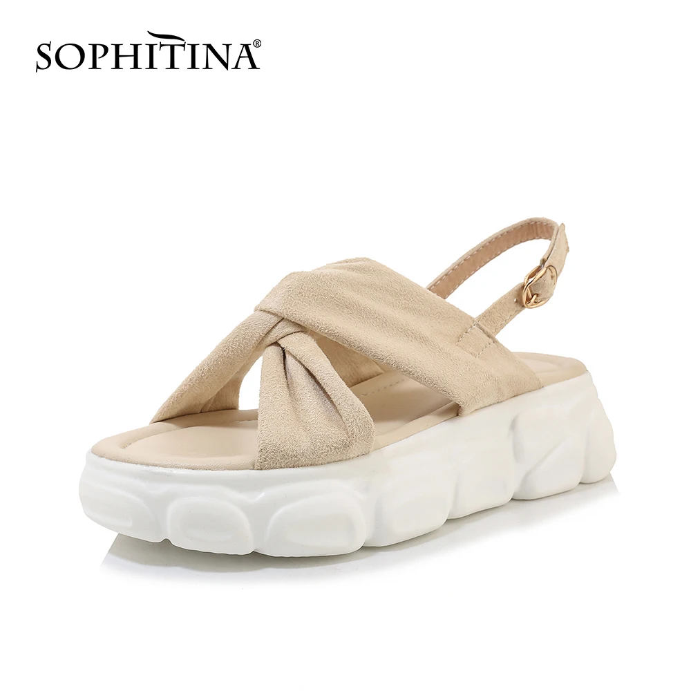 SOPHITINA/женские босоножки Повседневная замшевая ткань Летняя однотонная женская