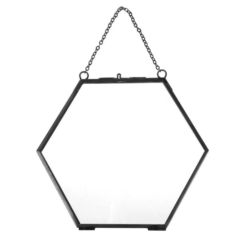 1 шт. шестигранный Стекло подвесная фоторамка образца клип декоративная рамка