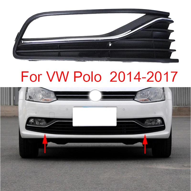 

Авто передний левый правый бампер противотумансветильник ры хромированная решетка для VW Polo Хэтчбек 2014 2015 2016 2017 2018 6RD853665F 6RD853666F