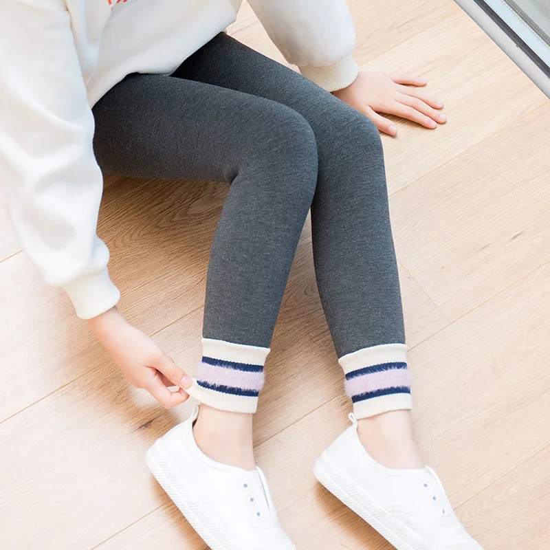 

Children Girl Skinny Pencil Pants Slim Warm Trousers Baby Girls Winter Pants Plus Velvet Thickening Leggings Kids Warm Leggings