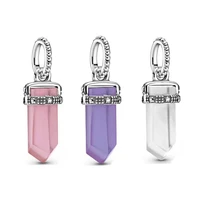 2021 new 925 sterling silver beads fit original pandora bracelet purple pink white sword shaped amulet charms diy women jewelry