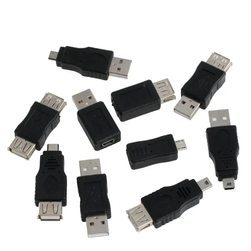 10 шт. OTG 5 pin F/M мини-переходник адаптер преобразователь USB штекер-гнездо micro |