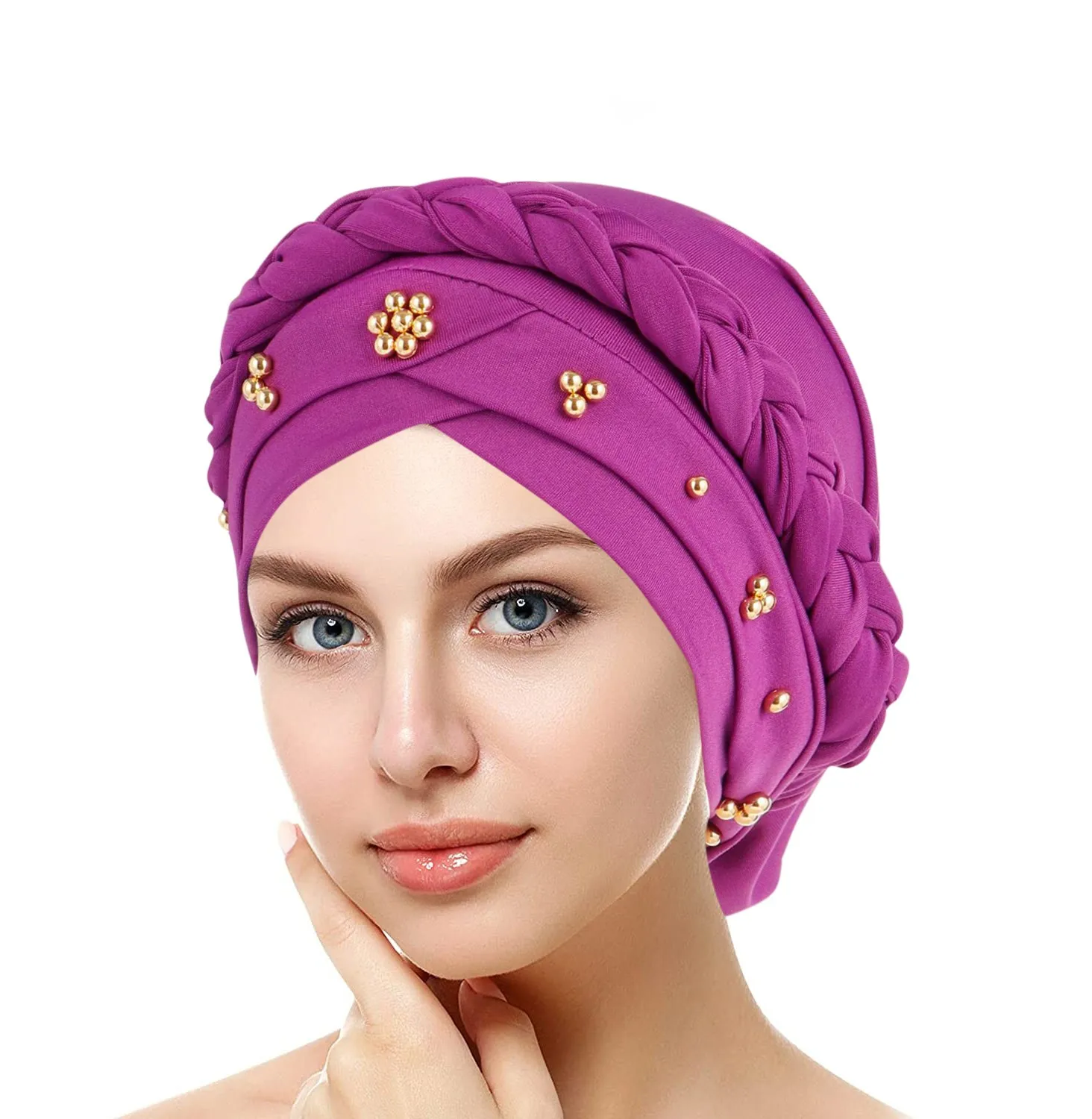 Женский мусульманский головной платок однотонная облегающая шапочка |