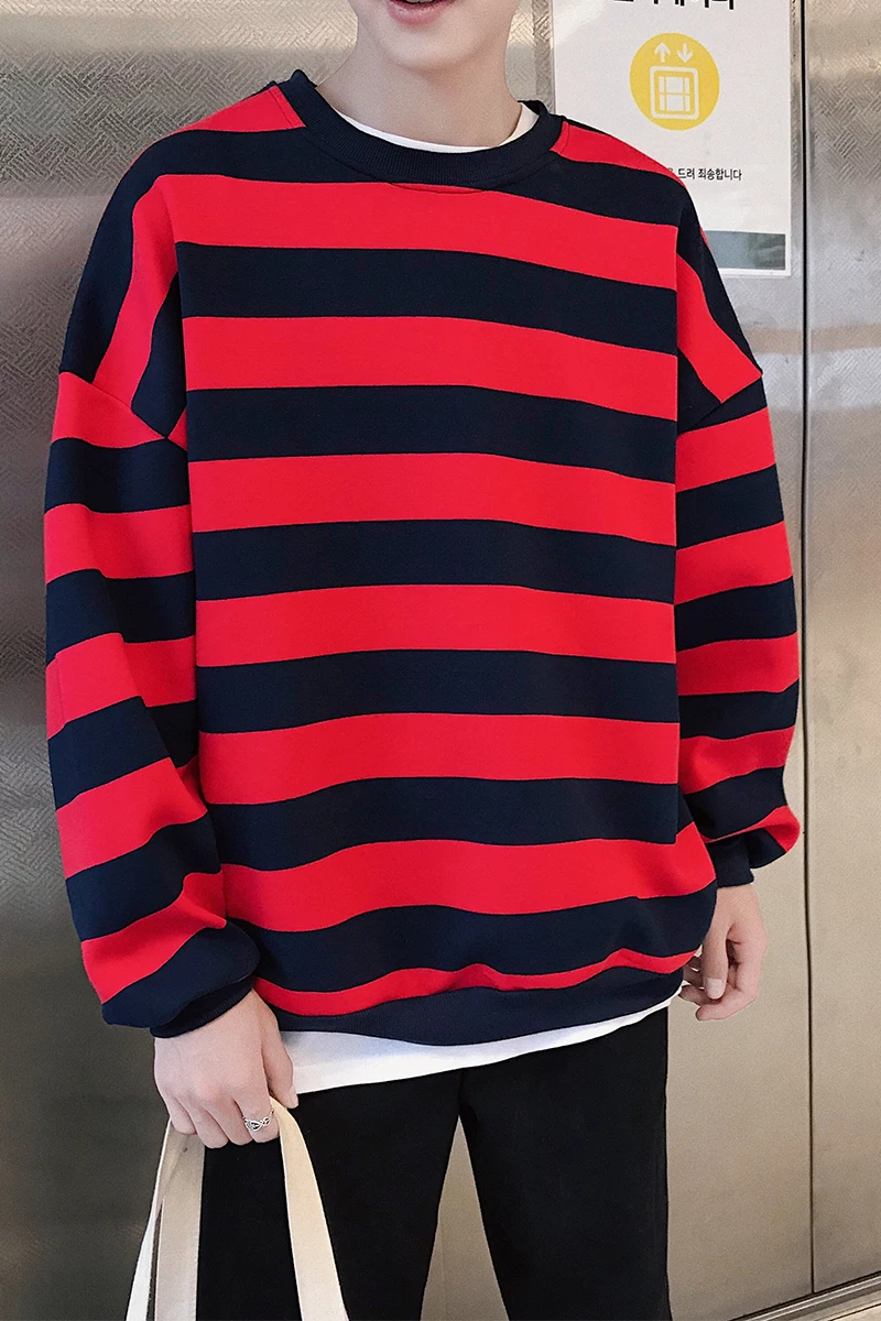 

Men Striped Sweatshirts 2021 Spring Autumn Fashion Mens Hoodies Male Loose Couple Outfit Men Brand Hip Hop Hoodie Sweatshirts