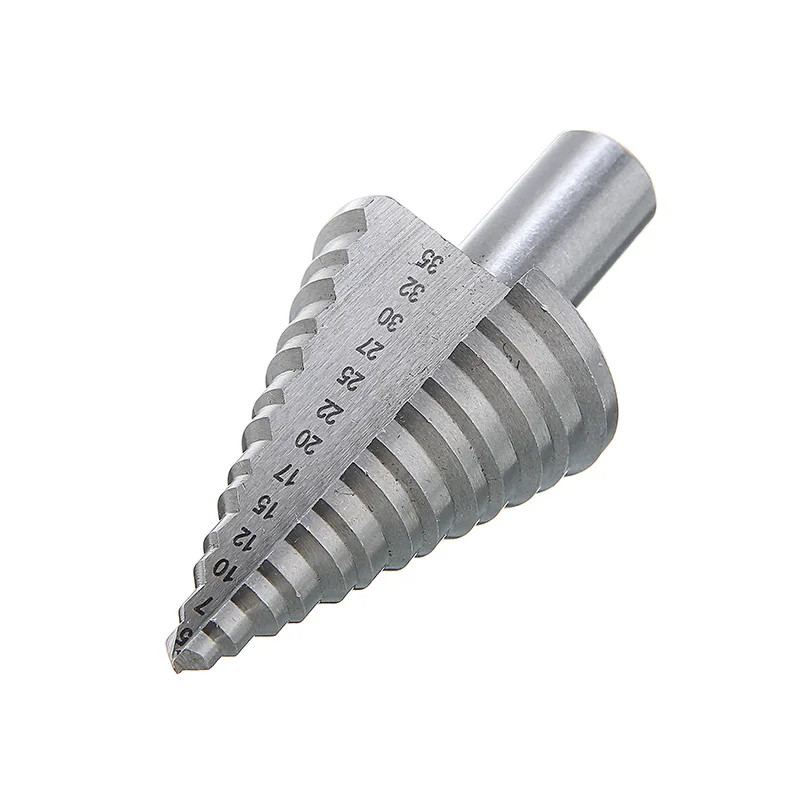 

5-35mm Titanium Step Drill Bit Sliver HSS Spiral Step Cone Drill Bit Hole Cutter For Metal Wood Plastic Power Hole Drilling 1pc