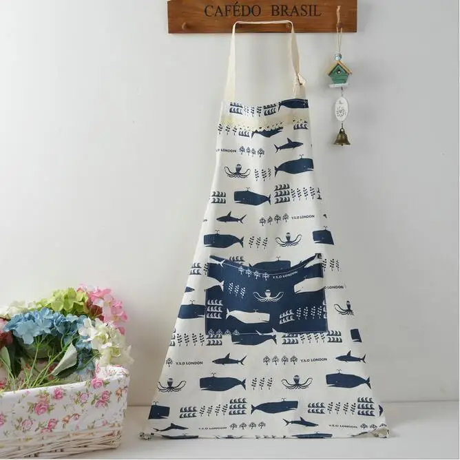 Льняной безрукавный фартук для ресторана дома и кухни с карманом приготовления