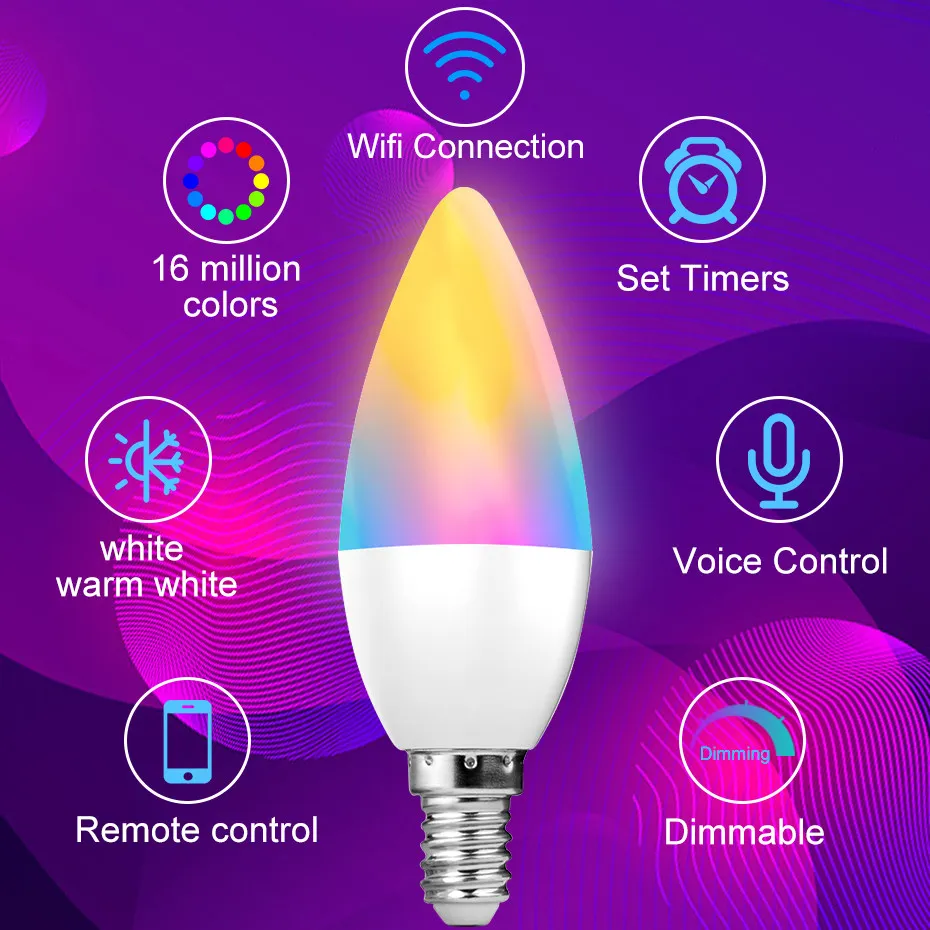 Светодиодная люстра с Rgb-подсветкой 5 Вт Wi-Fi | Лампы и освещение