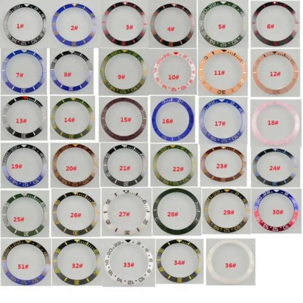 38 мм черный синий зеленый красный керамический ободок вставки для RLX SUB GMT parnis