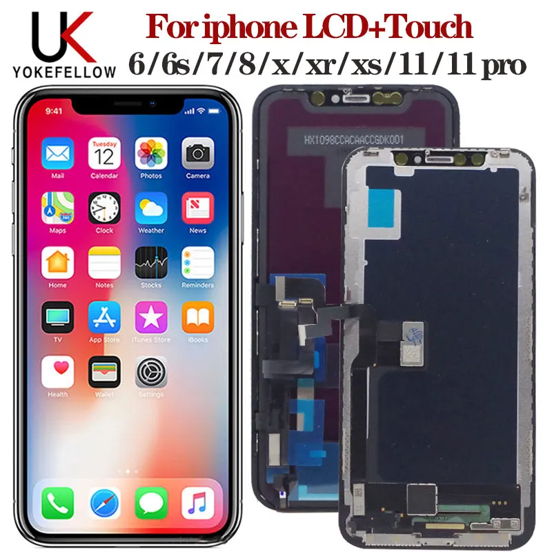 ЖК дисплей для iPhone 6 6S 7 8 Plus сенсорный дигитайзер в сборе OLED 5 5SE X XR 11 Pro