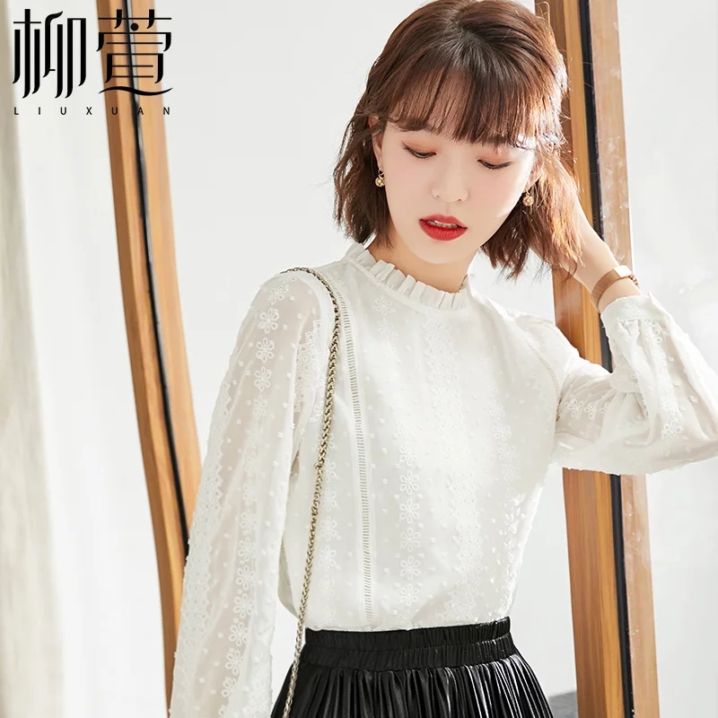 

Women's new spring dress shirt with lace
