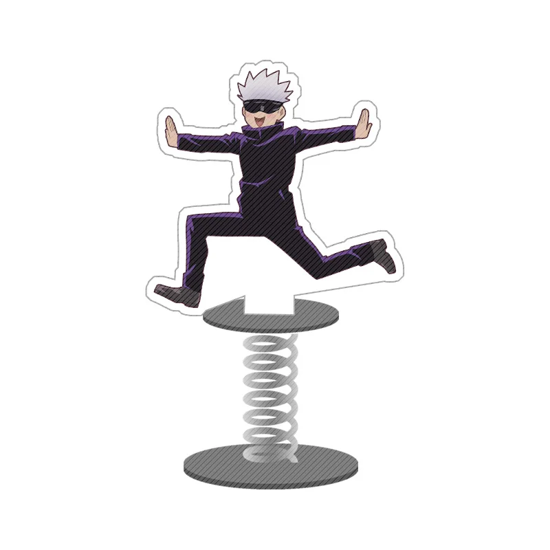 

Anime Jujutsu Kaisen Gojo Satoru Acrylic Spring Stand Figure Shake Shake Model Transparent Cartoon Desk Decor Toy Cosplay Gifts