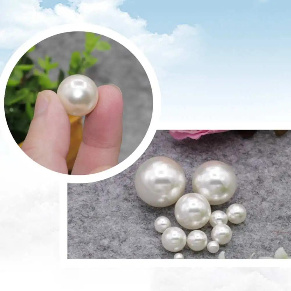 1200 шт разного размера искусственный жемчуг Круглые бусины чистый белый Dia