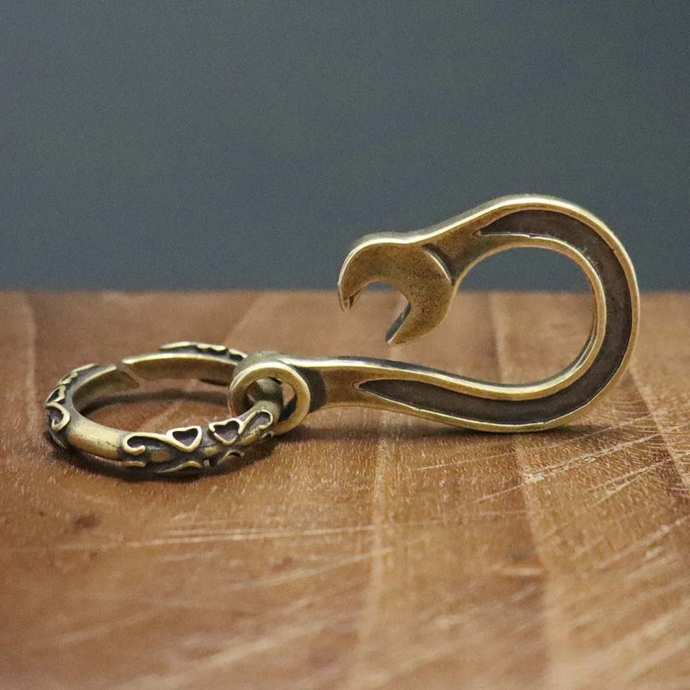 Латунные брелки ручной работы в стиле ретро U образный изогнутый ключ медный