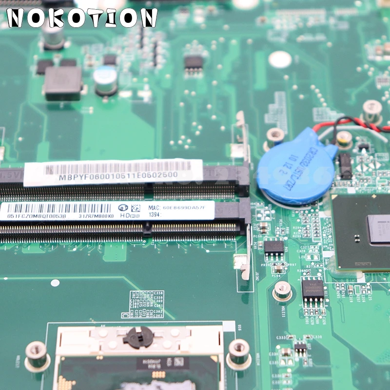 Материнская плата NOKOTION MBPYF06001 для ноутбука ACER aspire 5820 5820T DAZR7MB16C0 HM55 DDR3 | Компьютеры и