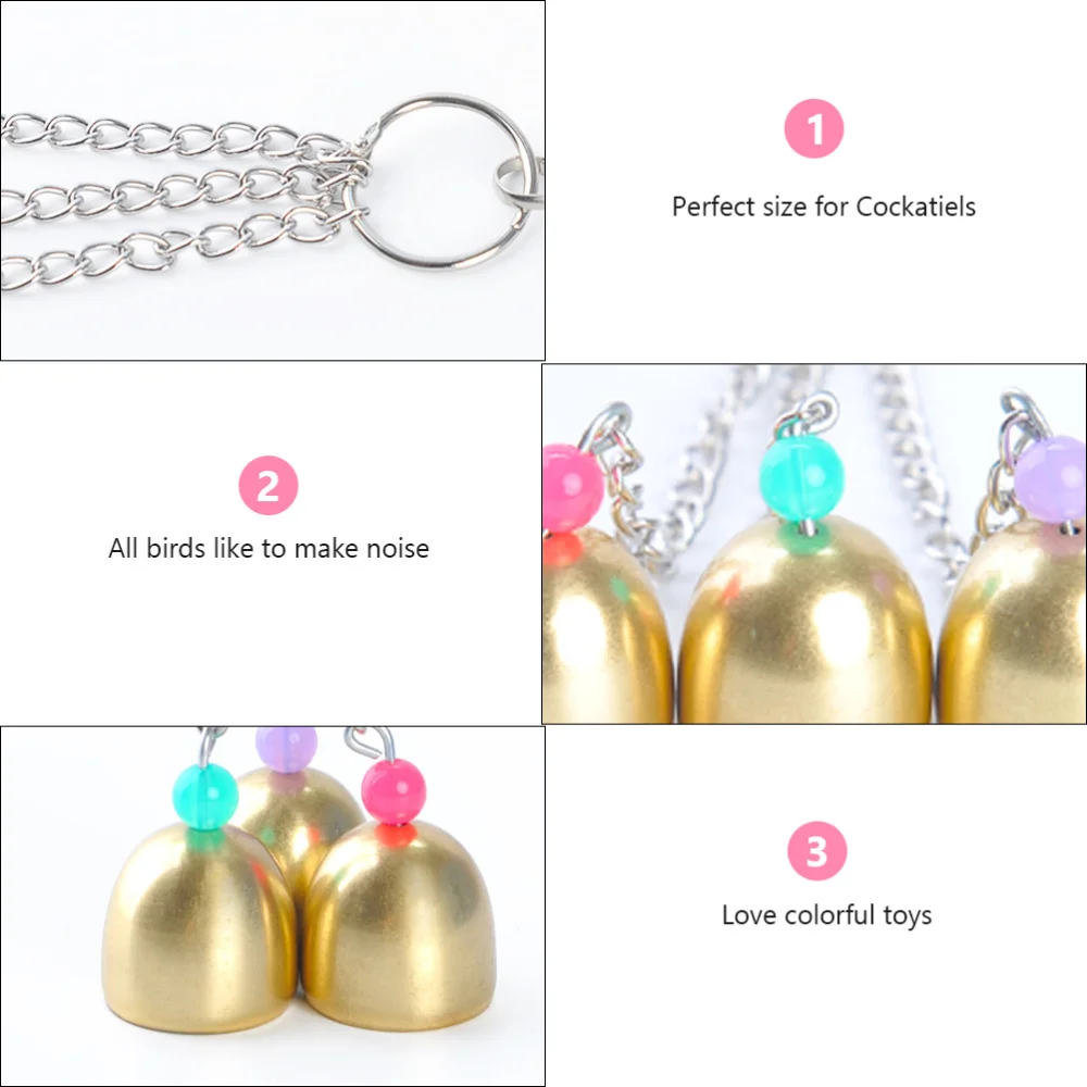 

2Pcs Pet Bird Parrot Cage Toys Colorful Hanging Bell Toys Pendant Decoration