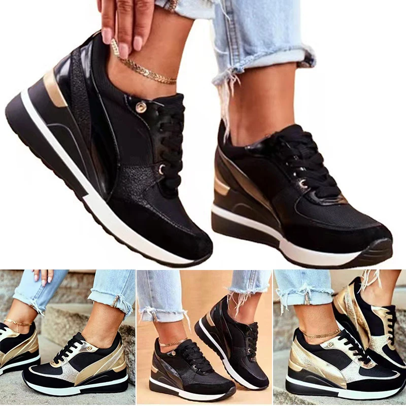 

Basket Eva Glow High Heeld Wedge Sneakers for Women Platform Casual Lace-Up Shoes for Daily Wear HB88