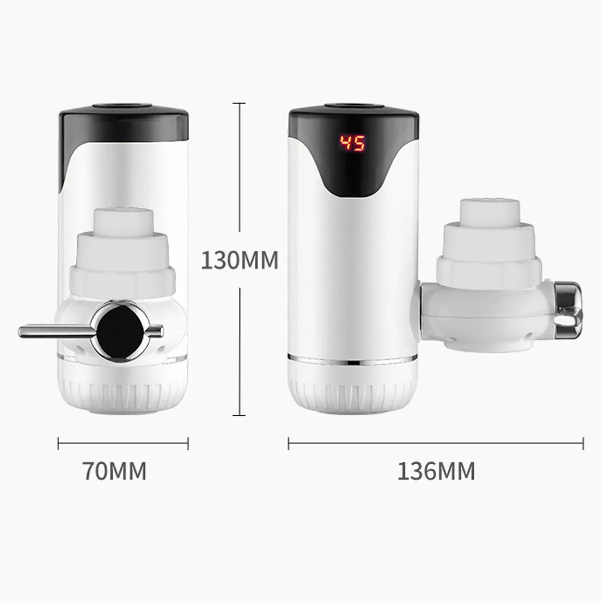 

3s Fast Heating Electric Hot Water Heater Faucet Kitchen Instant Heating Tap Water Heater with LED Display Leakage Protector
