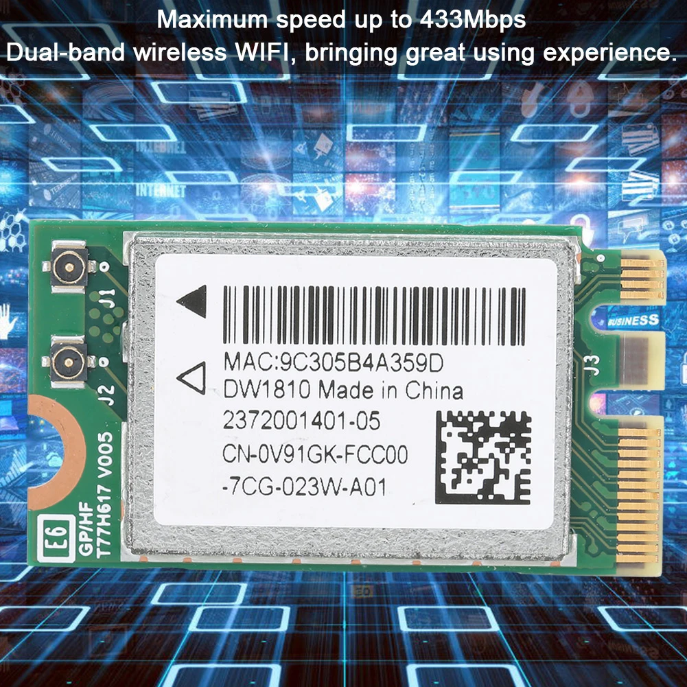 2 4/5G двухдиапазонный Беспроводной сетевая карта Bluetooth 4 1 для DELL 7250 7280 5567 7470 серии (S)