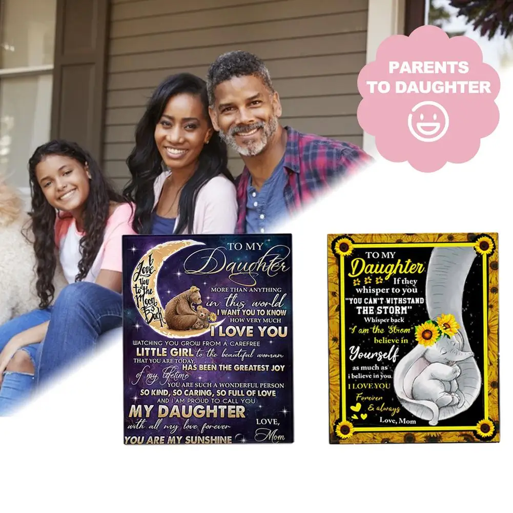 

Daughter Blanket Fleece Blanket Personalized Custom Blanket Text My Daughter Soft Flannel Throw Blanket Birthday Gifts Daughter