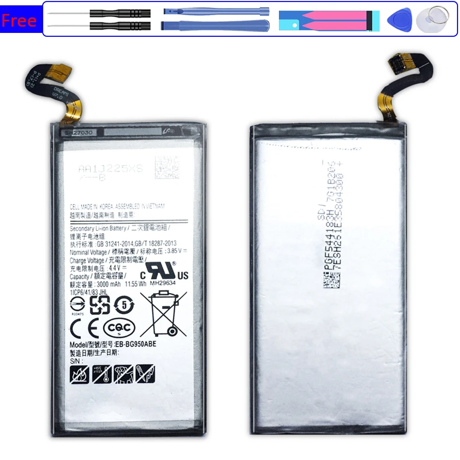 

EB-BG950ABE Replacement Battery for Samsung Galaxy S8 SM-G9508 G9508 G9500 G950 G950U G950F Bateria 3000mAh +Tracking Number