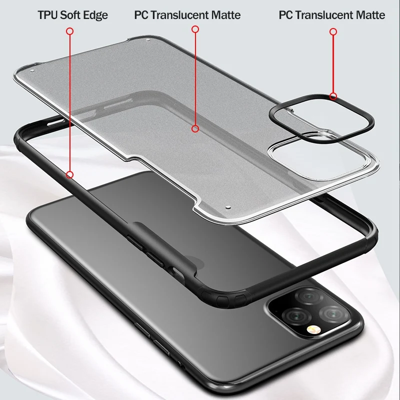 YKZ Luxury Shockproof Case For iPhone 11 Pro XS MAX Cover X XR 7 8 Plus Ultra Thin Slim Matte Hard Back Coque | Мобильные телефоны