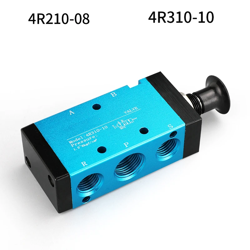 

4R210-08 4R310-10 5 Port 2 Pos Hand Lever Operated Control Pneumatic Valve Manual switch valve push connector Muffler