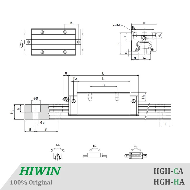 HIWIN HGH35 ЧПУ комплект линейной направляющей рельсы 500 600 700 800 мм HGR35 для станкового