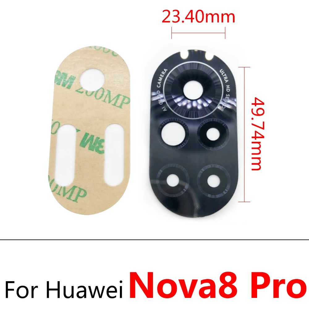 Стеклянный объектив задней камеры для Huawei Nova 3 3i 4 4e 5i 5 7 8 Pro 5T 5Z 6 4G Se запасные части