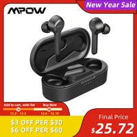mpow m9 40hrs playtime ipx7 waterproof bluetooth 5 0 tws earphone monotwin mode in ear earphone touch control for iphone xiaomi