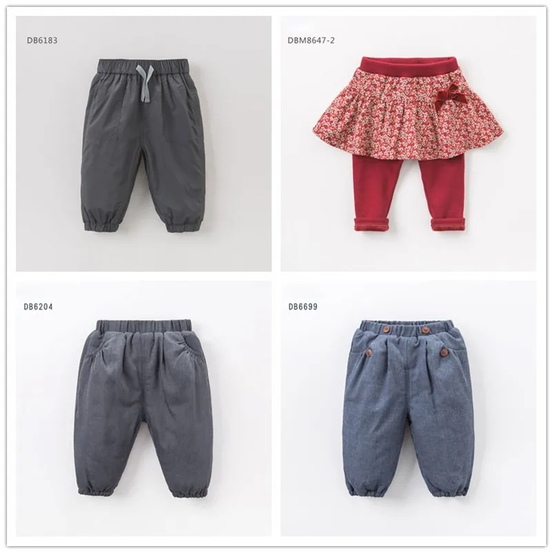 Dave bella/осенне-зимние штаны для маленьких мальчиков и девочек детские длинные с