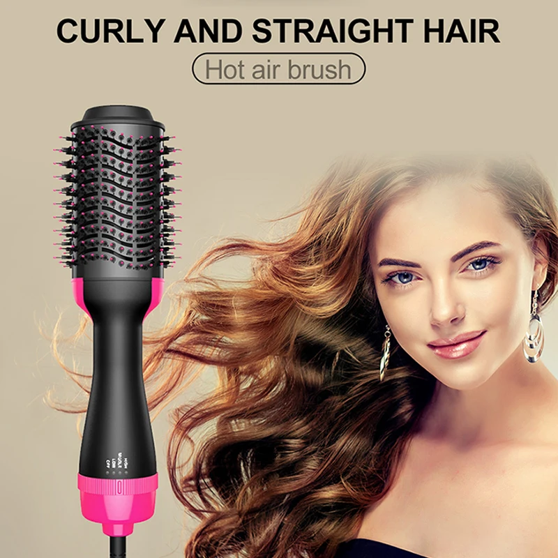 

4 in 1 Multifunction Hair Dryer Volumizer Electric Blow Dryer Hot Air Brush Hair Straightener Curler Comb Hair Dryer Styler