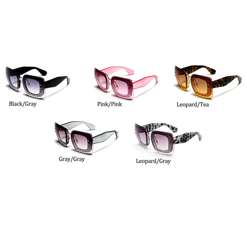 

Vintage Oversized Rimless Sunglasses Women Square Gradient Glasses For Women Designer Pink Sun Glasses Eyewear Femal