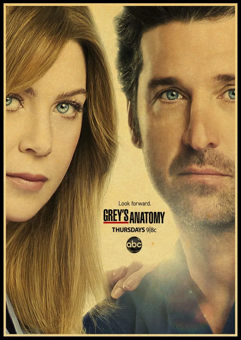 

Greys Anatomy Poster Classic Hot TV Kraft Paper Retro Poster Bar Cafe Decor Painting Wall Sticker Living room decor