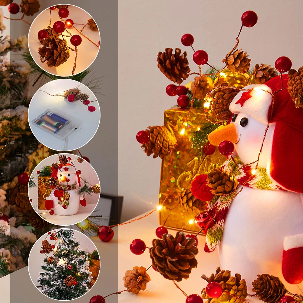 Рождественский сосновый конус 20 светодиодный гирлянд рождественские украшения