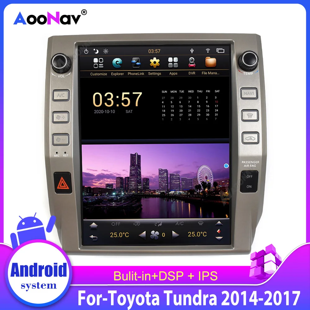 Radio con GPS para coche, reproductor Multimedia con pantalla táctil, estéreo, Dvd, sin DVD, para Toyota Tundra 2014, 2015, 2016, 2017