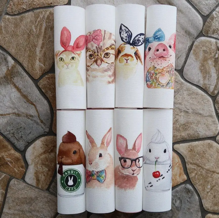 

9pcs/lot Home Textiles Fabrics For Sew Cloth Digital Printed Cloth Animal Diy Patchwork Handmade Canvas 12*12cm