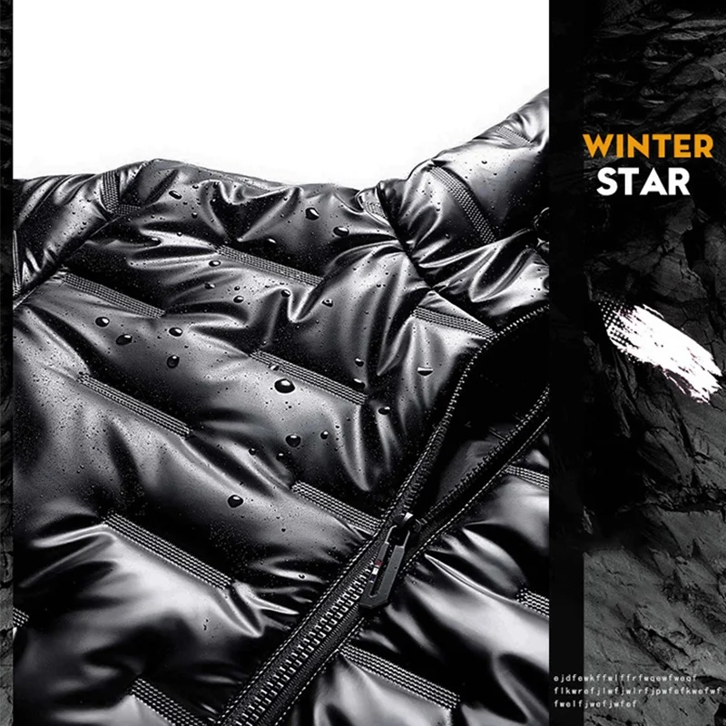Bubble Padded Clothes Winter Jackets Men Bright Parka Thickened Warm Silver Waterproof Jackets Men Down Coats S-6Xl