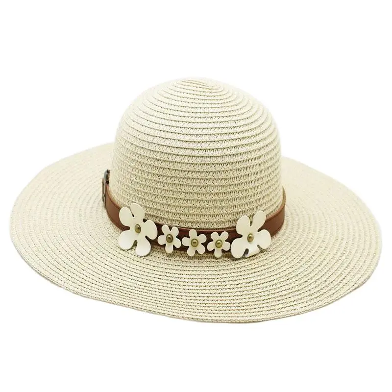 Шляпа женская Соломенная с широкими полями Панама С Круглым Верхом из рафии