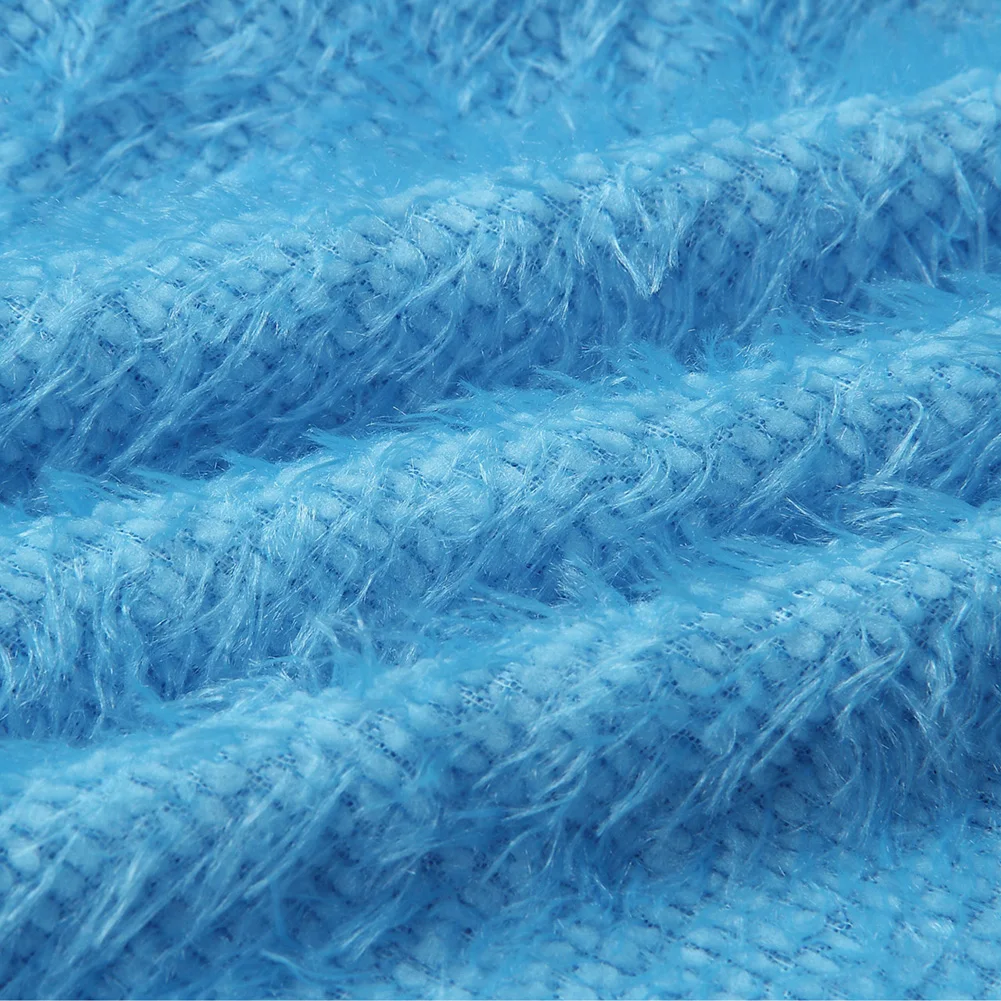 Свитер женский флисовый с длинным рукавом однотонный свободный зимний | Женская