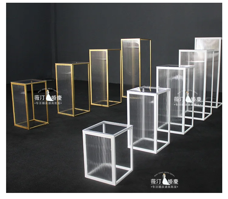 

5pcs Fashion rectangular wedding flower stand metal flower display stand for wedding decoration