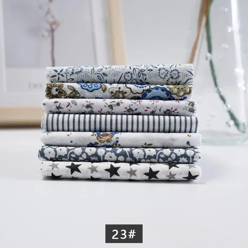 23 7pcs 25X25cm 25x25 см или 10x10 см хлопчатобумажная ткань с принтом для шитья стеганые ткани для лоскутного рукоделия аксессуары ручной работы T7866 - Цвет: 23 7pcs 25X25cm