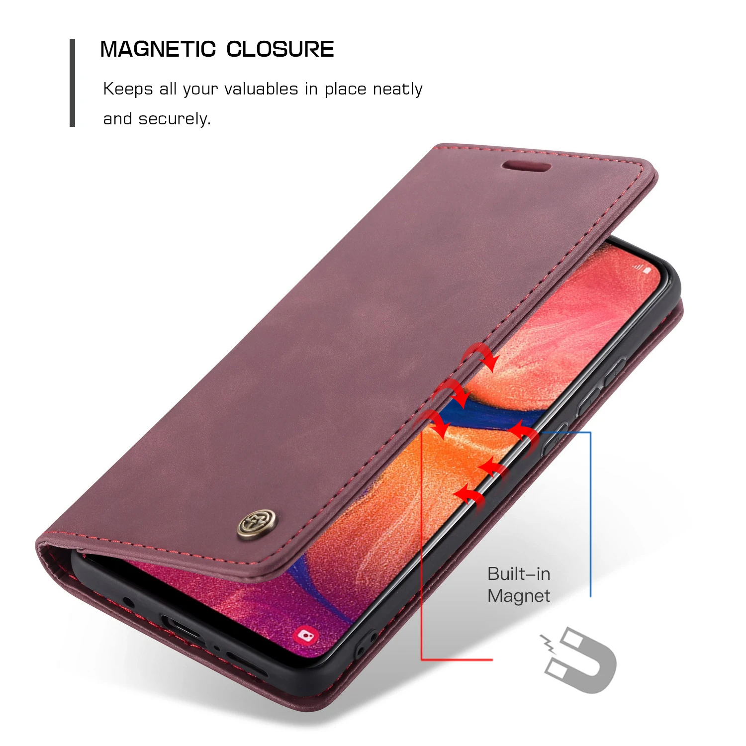 Кожаный чехол MEGSHI с логотипом для Xiaomi7 Redmi Note 8 Pro, магнитный откидной Чехол-кошелек, чехол для телефона, складной чехол-кобура с отделением для карт