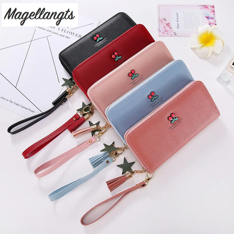 Новый женский кошелек с вишней красивые женские кошельки кисточками сумочка на